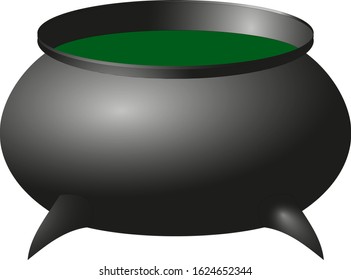 cast iron boiler with green liquid