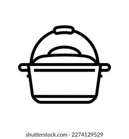 cast iron dutch oven kitchen cookware line icon vector. cast iron dutch oven kitchen cookware sign. isolated contour symbol black illustration