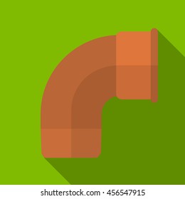 Cast iron pipe elbow flat icon illustration isolated vector sign symbol