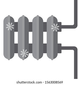 Cast iron radiator. Vector illustration on white background.