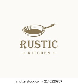 Cast Iron Skillet logo - vector illustration, Cast Iron Skillet for traditional food dishes cuisine classic restaurant kitchen logo design.