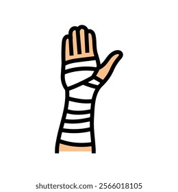 cast on arm fracture color icon vector. cast on arm fracture sign. isolated symbol illustration