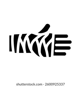 cast on arm fracture glyph icon vector. cast on arm fracture sign. isolated symbol illustration