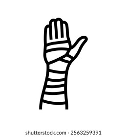 cast on arm fracture line icon vector. cast on arm fracture sign. isolated contour symbol black illustration