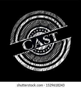 Cast on chalkboard. Vector Illustration. Detailed.