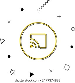 Cast, Screencast Icon with geometric shapes. Vector illustration