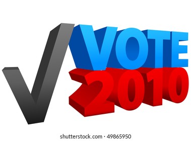 Emitir una votación para rojo o azul en las elecciones del año 2010 como una marca de verificación.