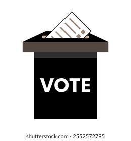 Cast Your Vote. Ballot with Ballot box. Vector illustration isolated on white background. EPS 10 file.