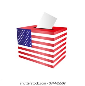 Cast your vote. ballot paper. putting voting paper in the ballot box. Elections in the USA voting box. Vote, poll icon. 