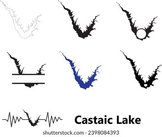 Castaic Lake icon. Castaic Lake sign. California Map Shape. flat style.