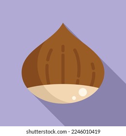 Castanea chestnut icon flat vector. Tree fruit. Season nut