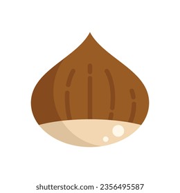 Castanea chestnut icon flat vector. Tree fruit. Season nut isolated