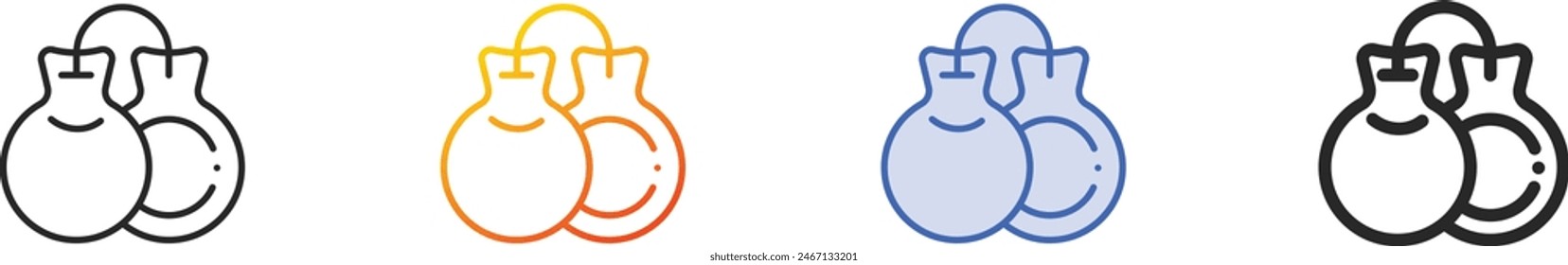 castanet icon.Thin Linear, Gradient, Blue Stroke and bold Style Design Isolated On White Background