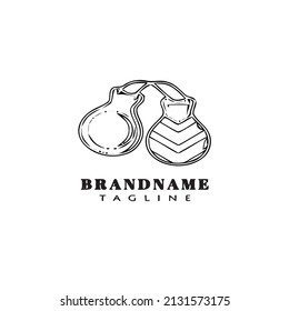 castanet logo cartoon design icon flat black modern isolated vector illustration