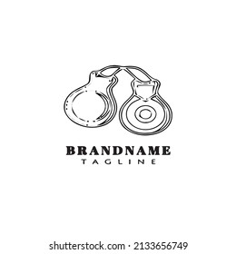 castanet logo cartoon design icon template flat modern isolated vector illustration