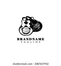 castanet logo cartoon simple icon template black modern isolated vector illustration
