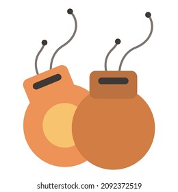 castanets flat clipart vector illustration