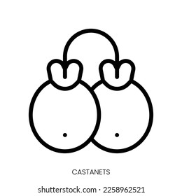 castanets icon. Line Art Style Design Isolated On White Background