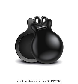 Castanets isolated on white photo-realistic vector illustration