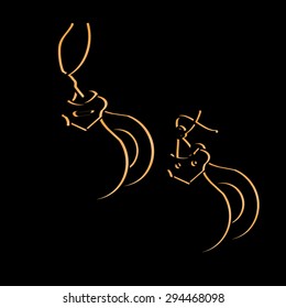 castanets, percussion, vector icon, illustration, music, traditional instrument