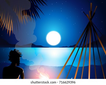 castaway and camp in beach