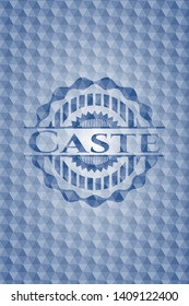 Caste blue hexagon badge. Vector Illustration. Detailed.
