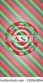 Caste christmas badge. Vector Illustration. Detailed.
