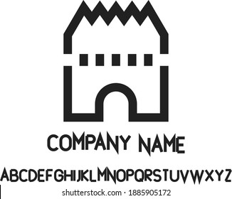 Castel logo , vector line illustration	