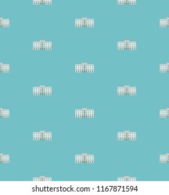 Castel pattern on blue background. Seamless pattern for postcard or paper wrap