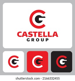 Logo del grupo Castella. plantilla vectorial de diseño de logotipo CG