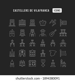 Castellers De Vilafranca. Collection of perfectly thin icons for web design, app, and the most modern projects. The kit of signs for category Holidays.