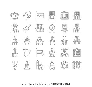 Castellers De Vilafranca. Collection of perfectly thin icons for web design, app, and the most modern projects. The kit of signs for category Holidays.