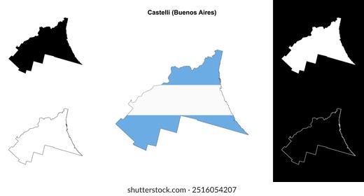 Conjunto de mapas esboço do departamento de Castelli (Buenos Aires)