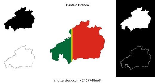 Castelo Branco Distrikt Gliederung Karte Set