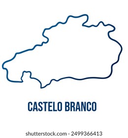 Castelo Branco Bezirk vereinfachte Vektorkarte