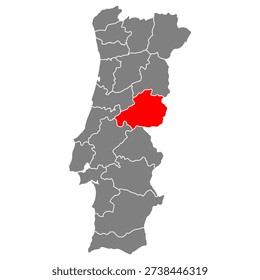 Castelo Branco of Portugal map shape, travel web flat concept icon vector illustration .