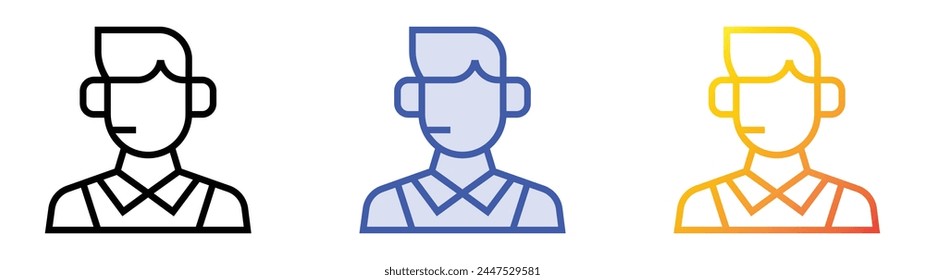 caster icon. Linear, Blue Fill and Gradient Style Design Isolated On White Background