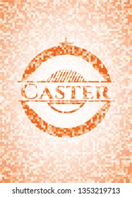 Caster orange mosaic emblem