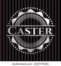 Caster silver shiny badge. Vector Illustration. Mosaic. 