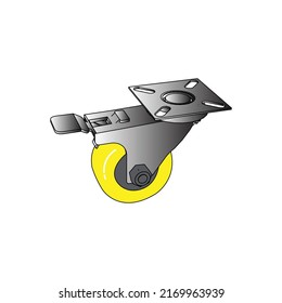 Caster Wheel 3D Icon Vector Art Illustration