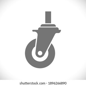 caster wheel black vector icon