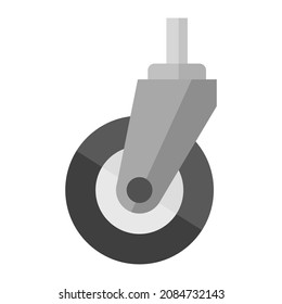 caster wheel flat clipart vector illustration