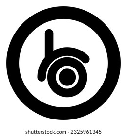 Caster wheel for furniture icon in circle round black color vector illustration image solid outline style