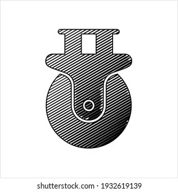 Caster Wheel Icon, Multipurpose Wheel Vector Art Illustration