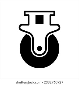 Caster Wheel Icon, Multipurpose Wheel Vector Art Illustration