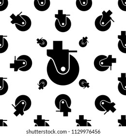 Caster Wheel Icon Seamless Pattern Vector Art Illustration