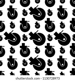 Caster Wheel Icon Seamless Pattern Vector Art Illustration
