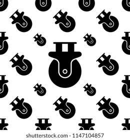 Caster Wheel Icon Seamless Pattern Vector Art Illustration