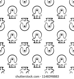 Caster Wheel Icon Seamless Pattern Vector Art Illustration