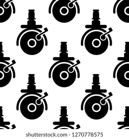 Caster Wheel Icon Seamless Pattern Vector Art Illustration